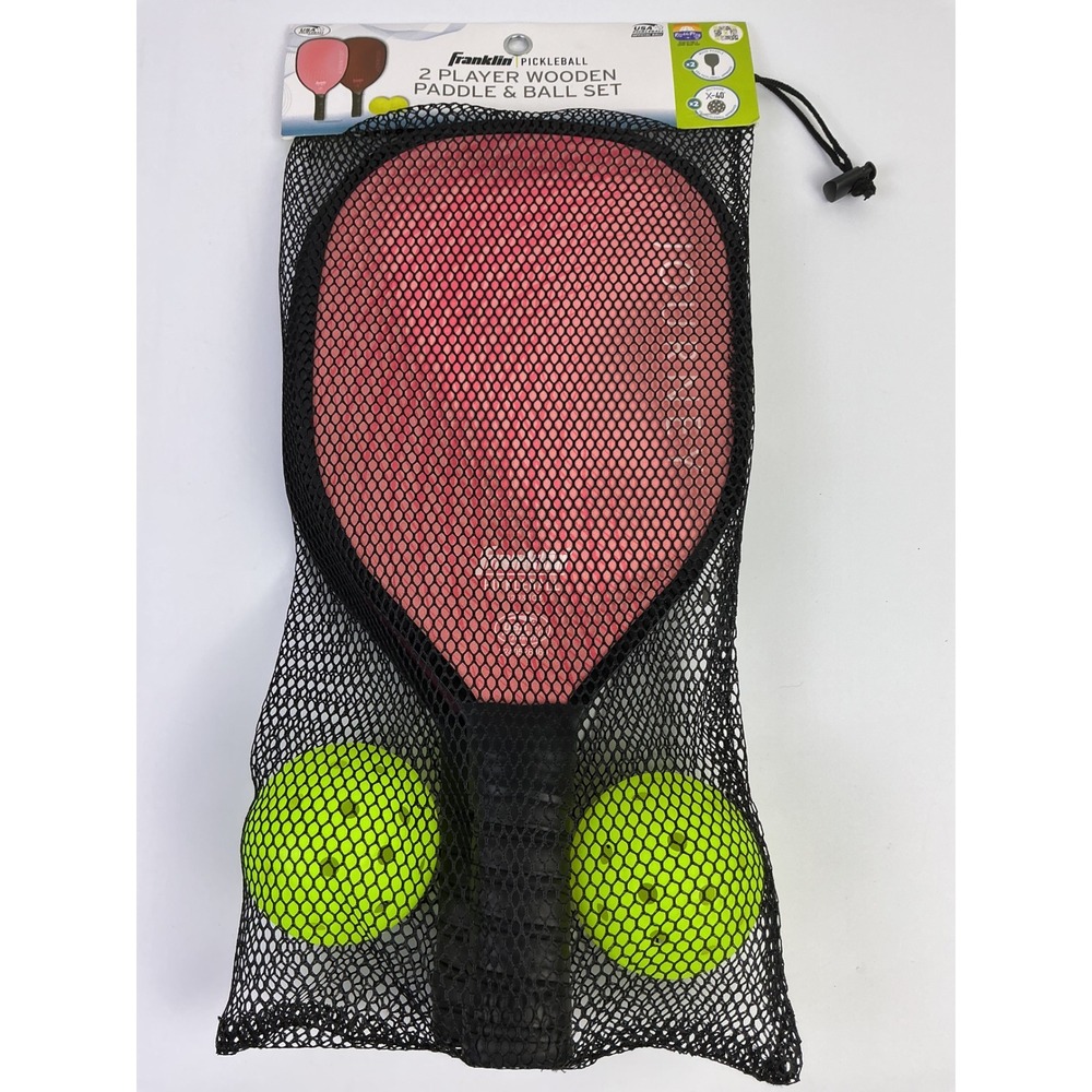 Franklin Pickleball 2 Player Wooden Paddle & Ball Set Outdoor Game Journey New